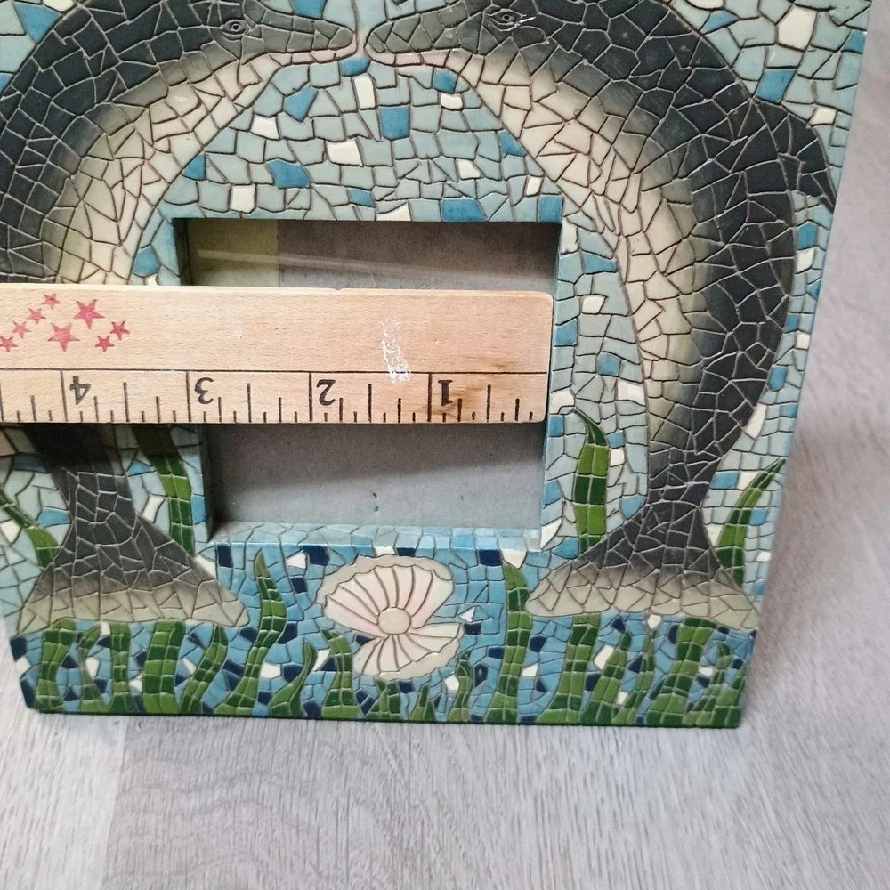 Dolphin Mosaic Look Picture Frame 3 X 3 Inch Picture